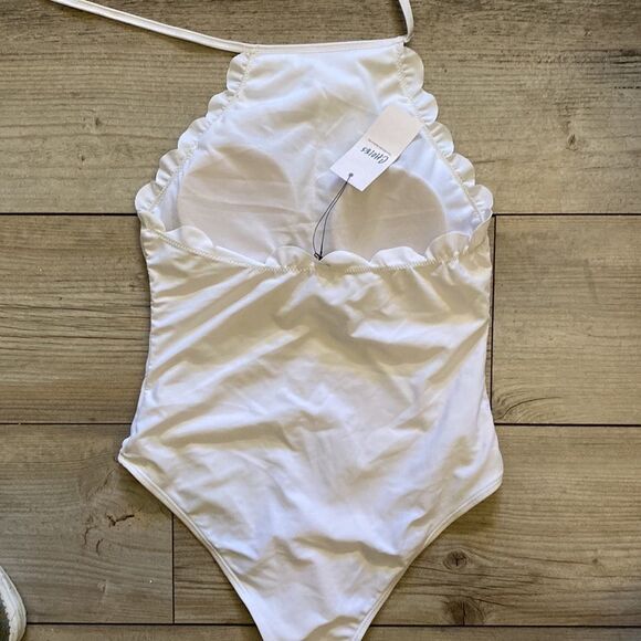 Choies White Halter Swimsuit New w Tags Size Large - Picture 5 of 6